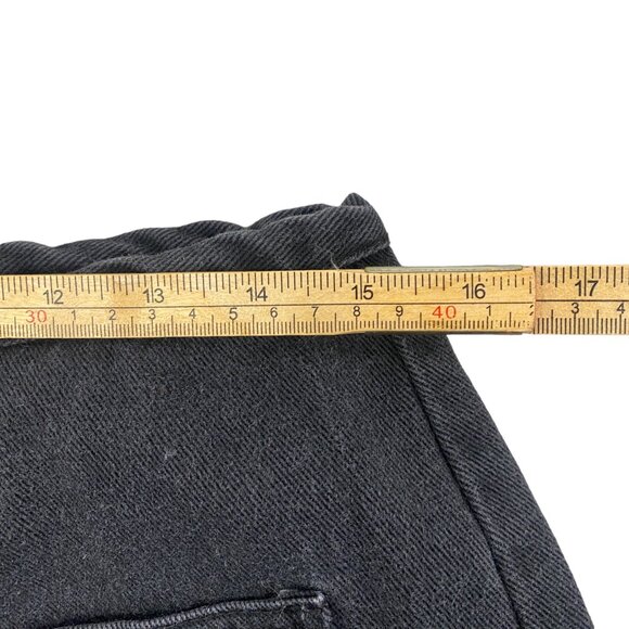 Y2K Jeans Wide Leg Button Fly 90s 100% Cotton Charcoal Black - Picture 6 of 15